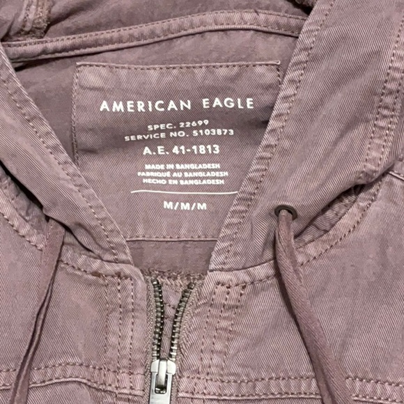 AMERICAN EAGLE OUTFITTERS Utility Jacket M 20.5” p2p Mauve NWOT - Picture 3 of 9